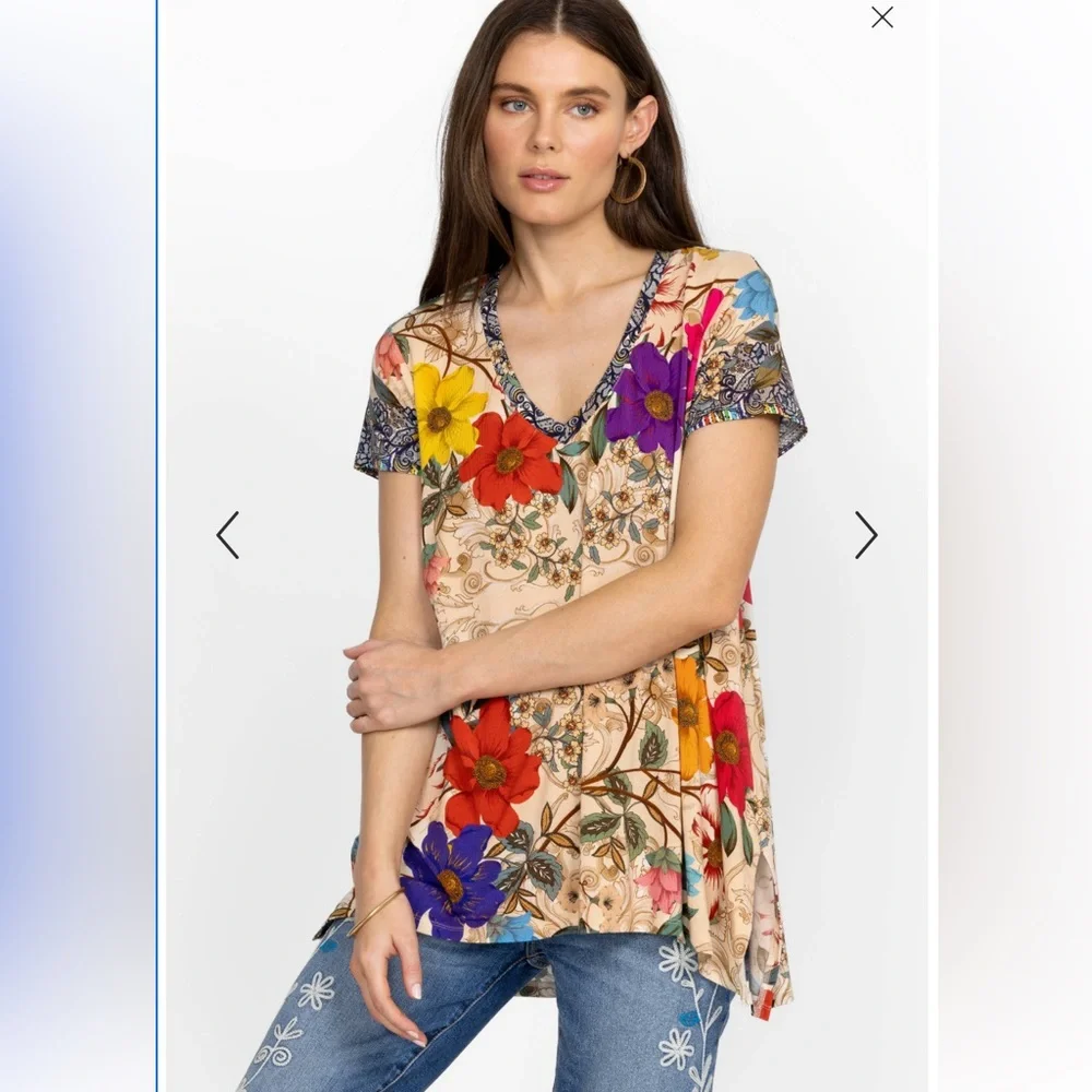 Johnny Was ARCHIBAL DRAPE TEE XL - Picture 1 of 6